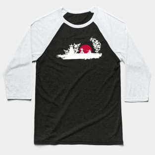 Samurai Fight White Baseball T-Shirt